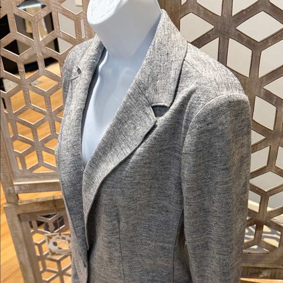 Banana Republic Long And Lean Blazer Heather Grey Size 8 Wool Blend - Picture 8 of 14